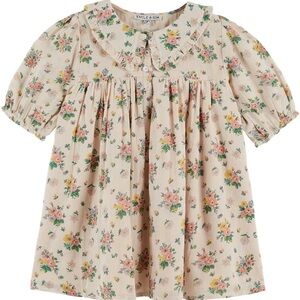 Emile et Ida Kids Floral Blouse - Cream and Pink